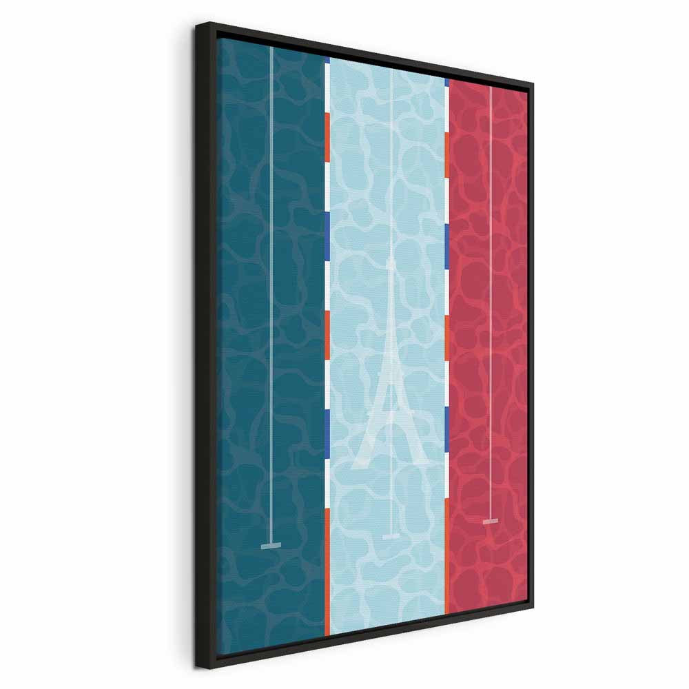 French Flag Swimming Pool Graphic Canvas Print