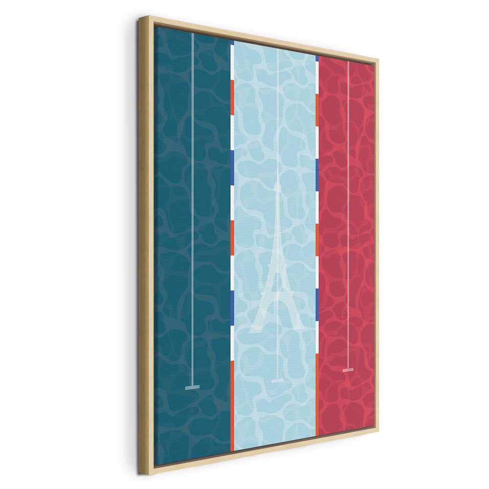 French Flag Swimming Pool Graphic Canvas Print