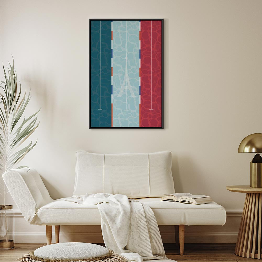 French Flag Swimming Pool Graphic Canvas Print