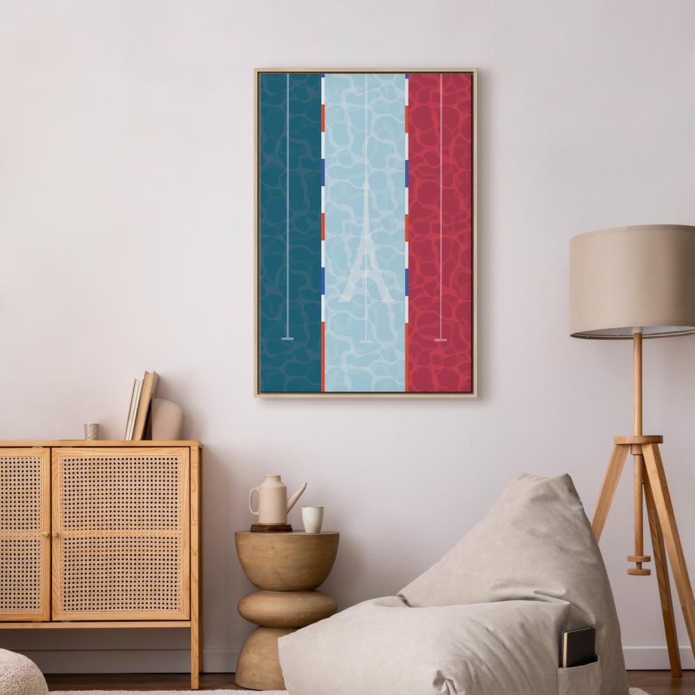 French Flag Swimming Pool Graphic Canvas Print