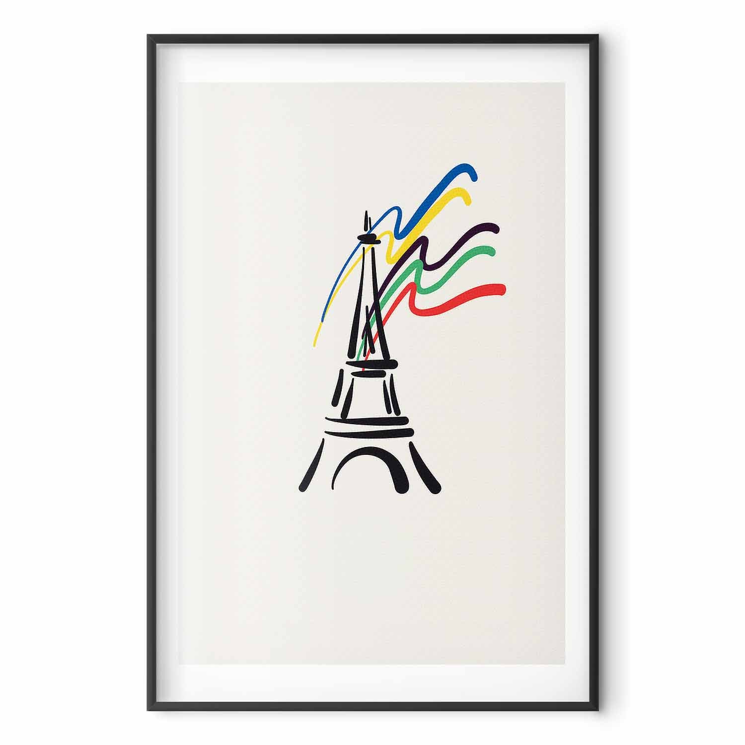 Eiffel Tower Abstract Multicolor Poster