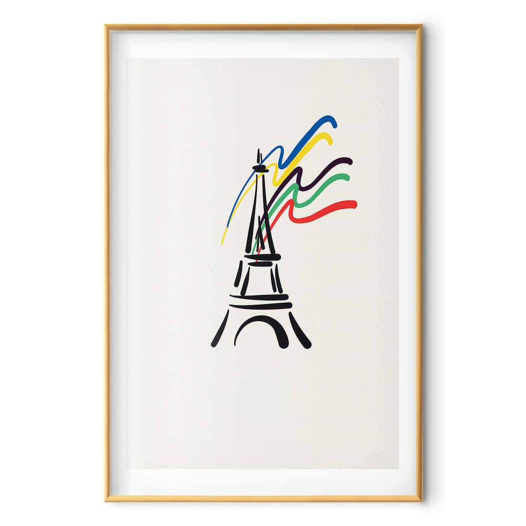 Eiffel Tower Abstract Multicolor Poster