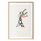 Eiffel Tower Abstract Multicolor Poster