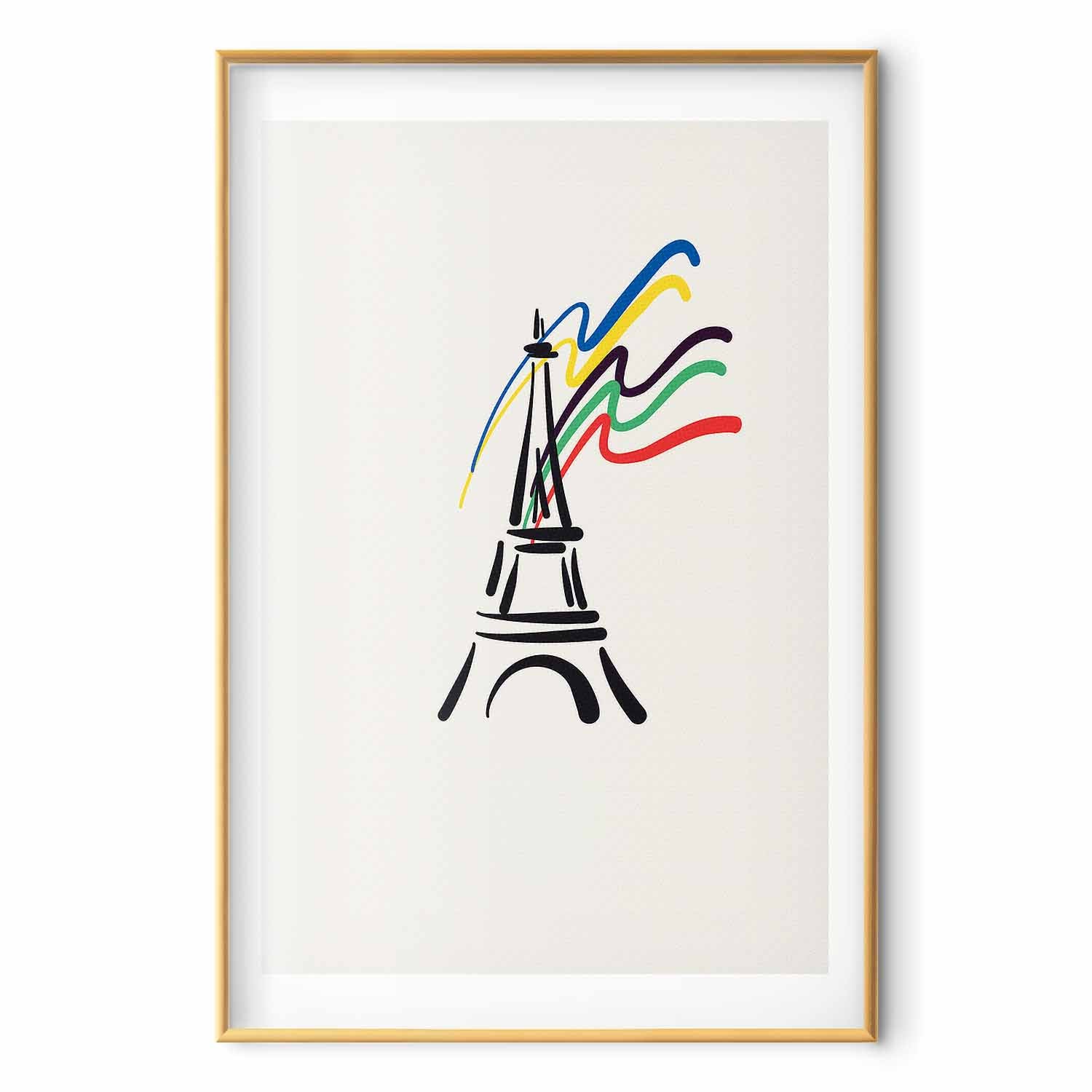 Eiffel Tower Abstract Multicolor Poster