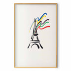 Eiffel Tower Abstract Multicolor Poster