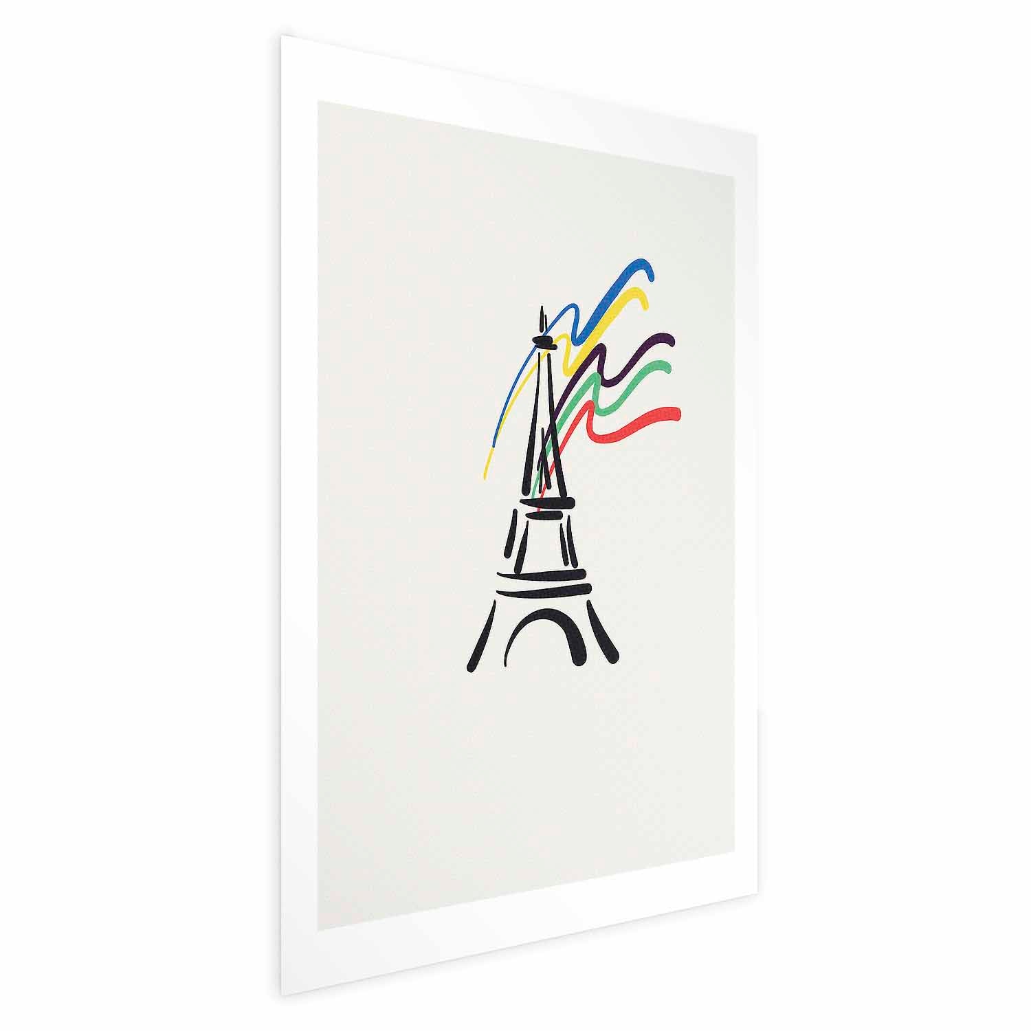 Eiffel Tower Abstract Multicolor Poster
