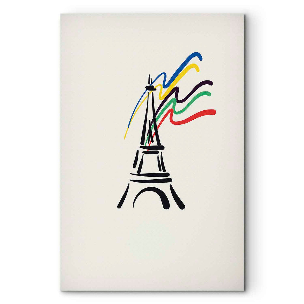 Eiffel Tower Abstract Multicolor Canvas Print