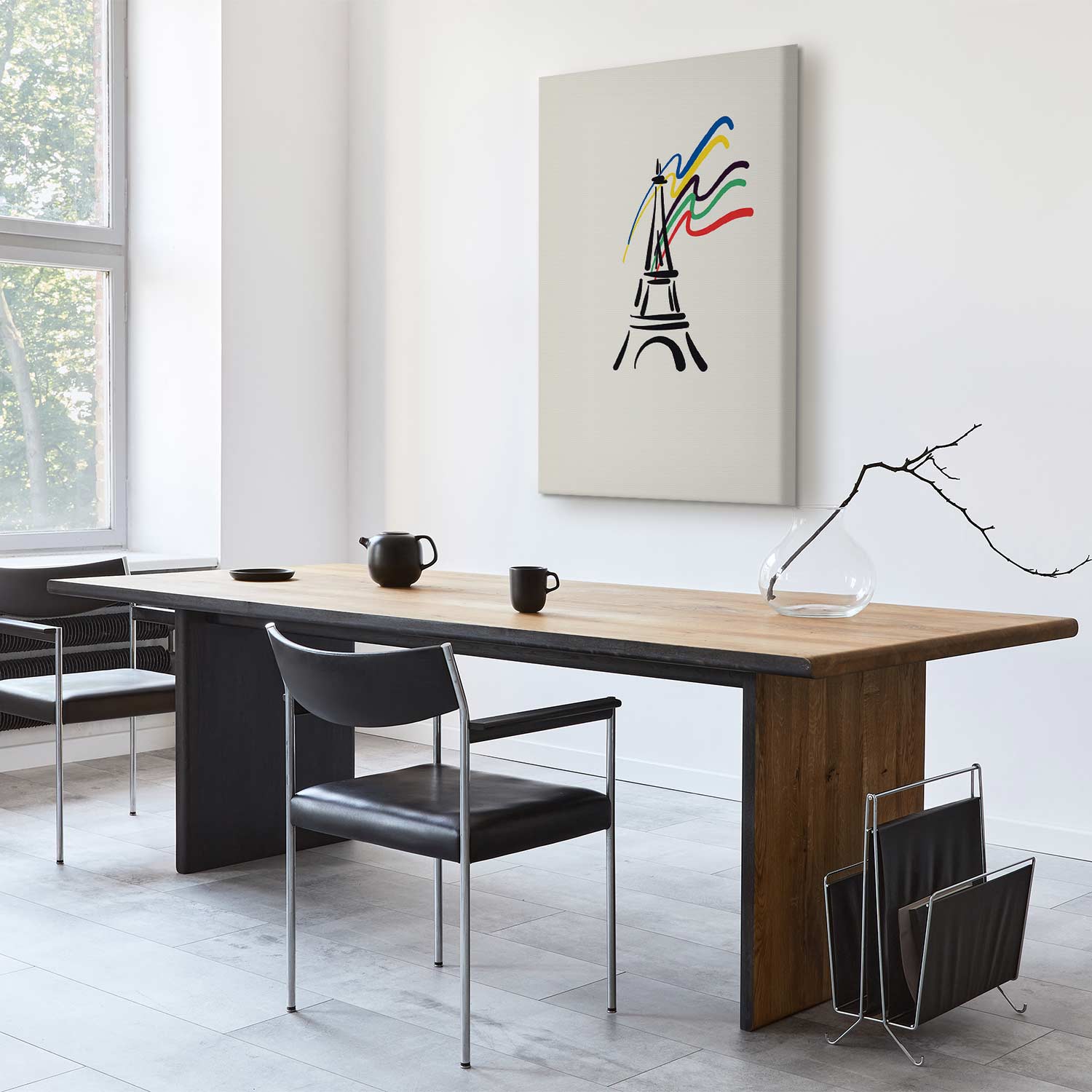 Eiffel Tower Abstract Multicolor Canvas Print