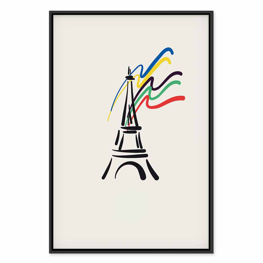 Eiffel Tower Abstract Multicolor Canvas Print