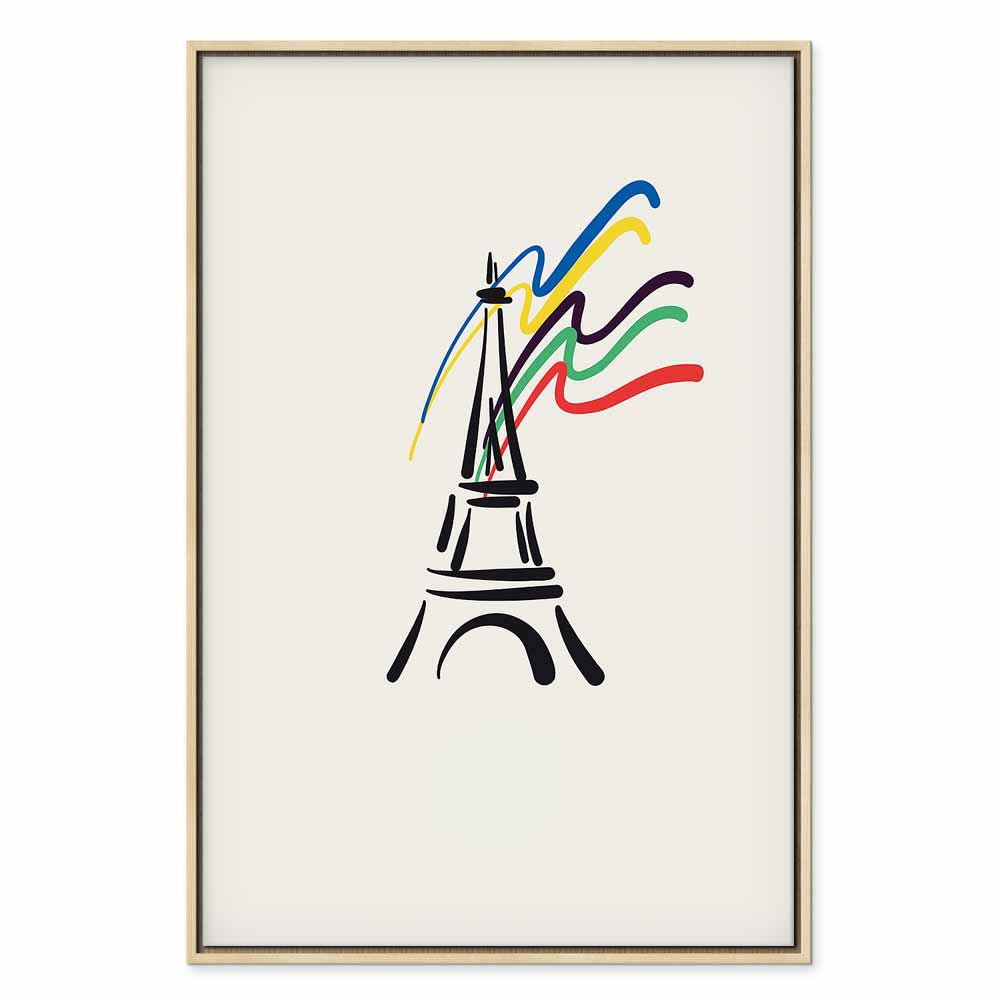 Eiffel Tower Abstract Multicolor Canvas Print