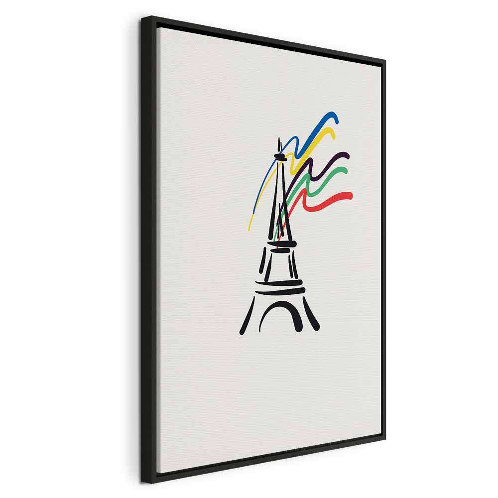 Eiffel Tower Abstract Multicolor Canvas Print