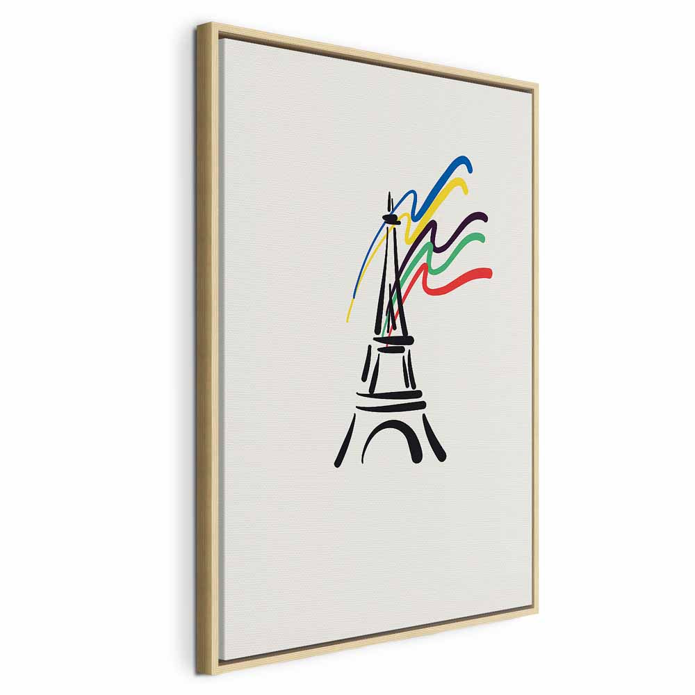 Eiffel Tower Abstract Multicolor Canvas Print