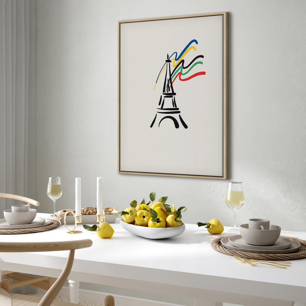 Eiffel Tower Abstract Multicolor Canvas Print