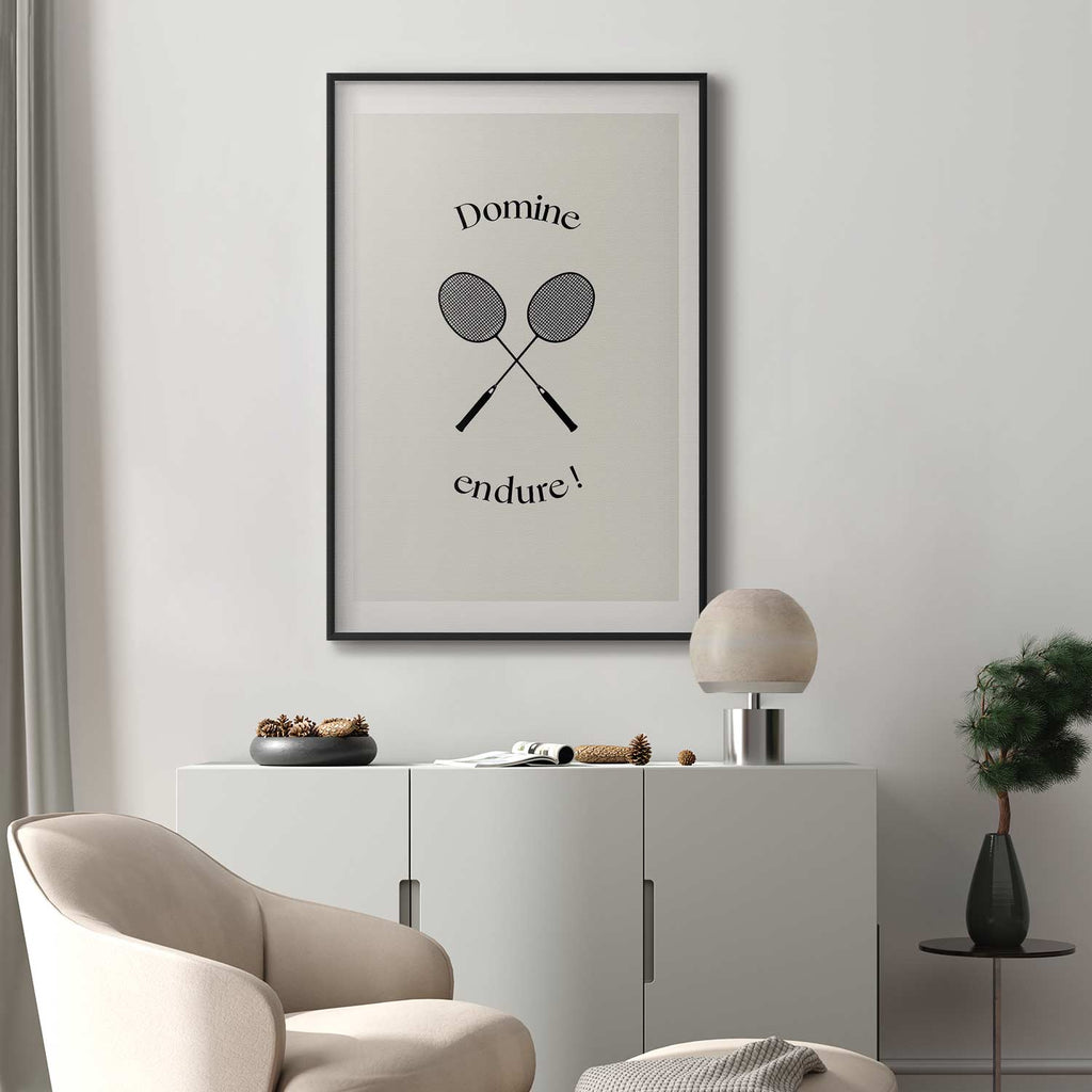 Badminton Rackets Minimalist Sports Poster