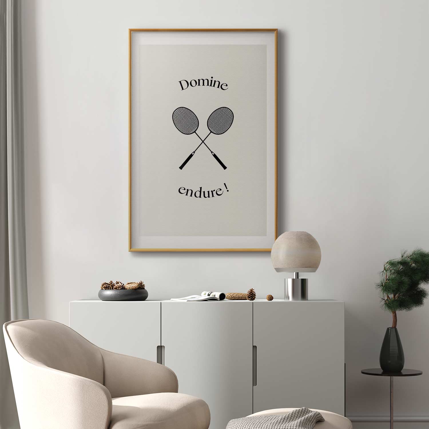 Badminton Rackets Minimalist Sports Poster