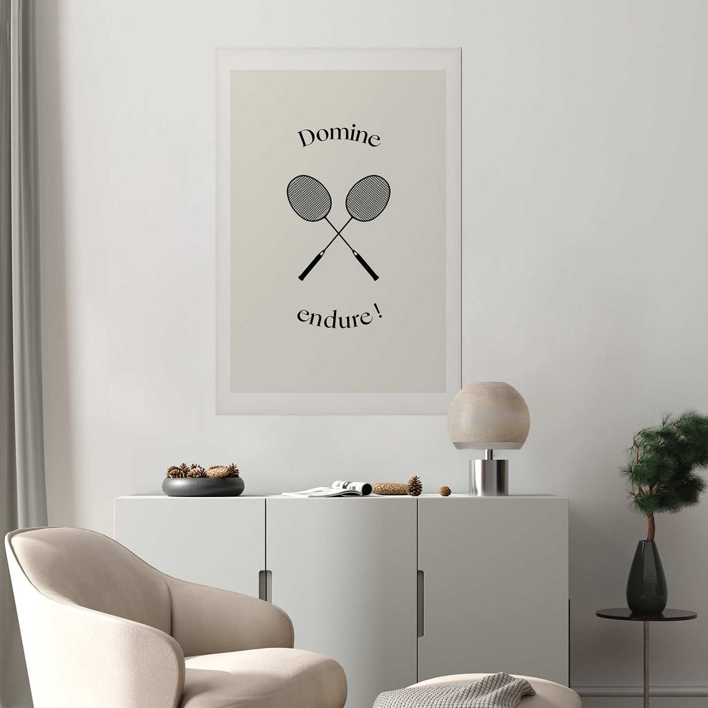 Badminton Rackets Minimalist Sports Poster