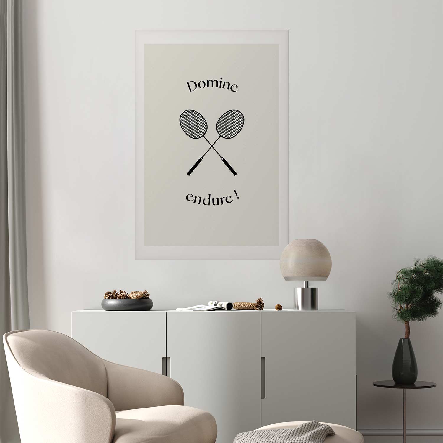Badminton Rackets Minimalist Sports Poster