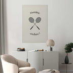 Badminton Rackets Minimalist Sports Poster