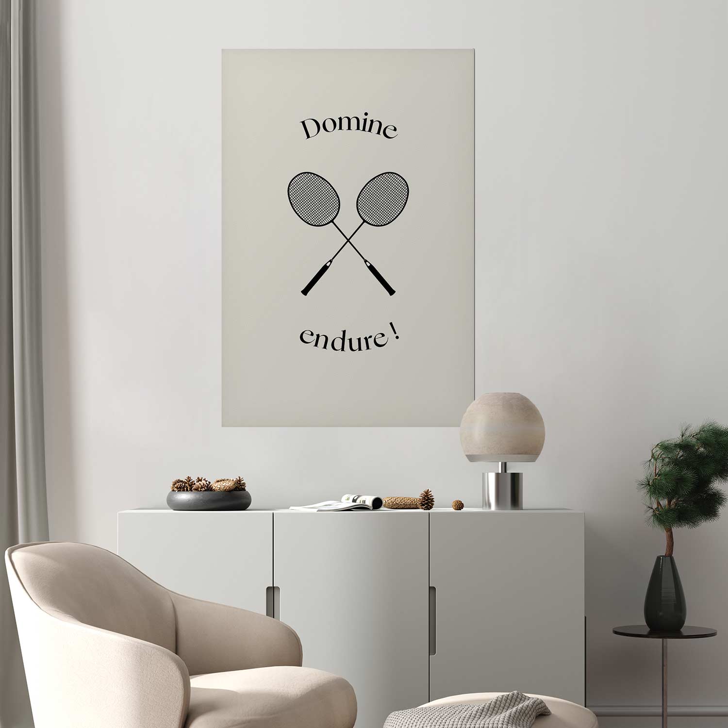 Badminton Rackets Minimalist Sports Poster