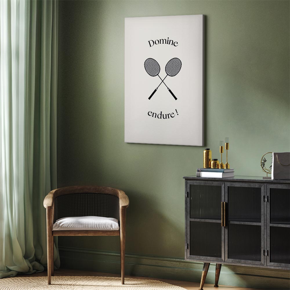 Canvas Print - Black Badminton Rackets