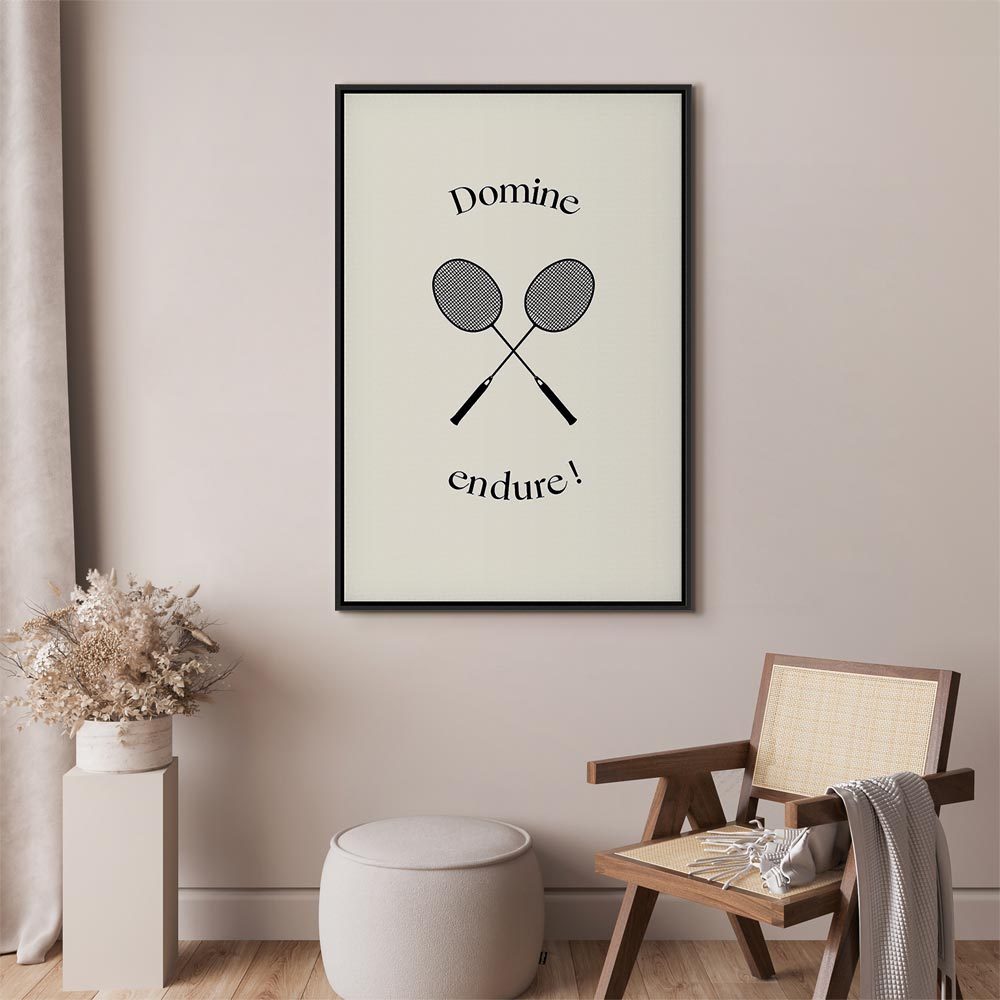 Black Badminton Rackets Abstract Canvas Print