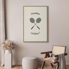 Black Badminton Rackets Abstract Canvas Print