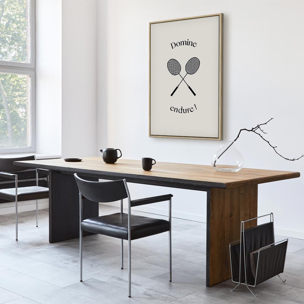 Black Badminton Rackets Abstract Canvas Print