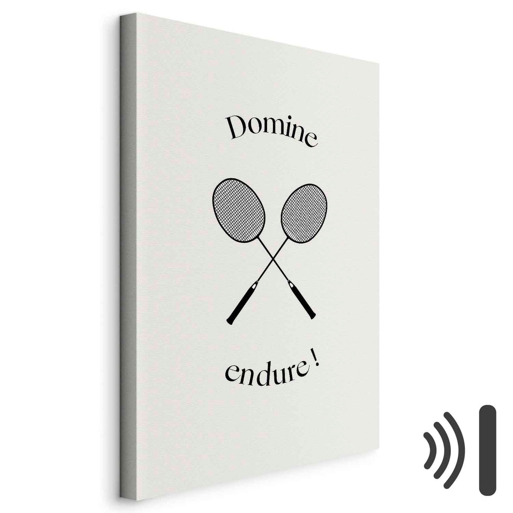 Black Badminton Rackets Abstract Canvas Print