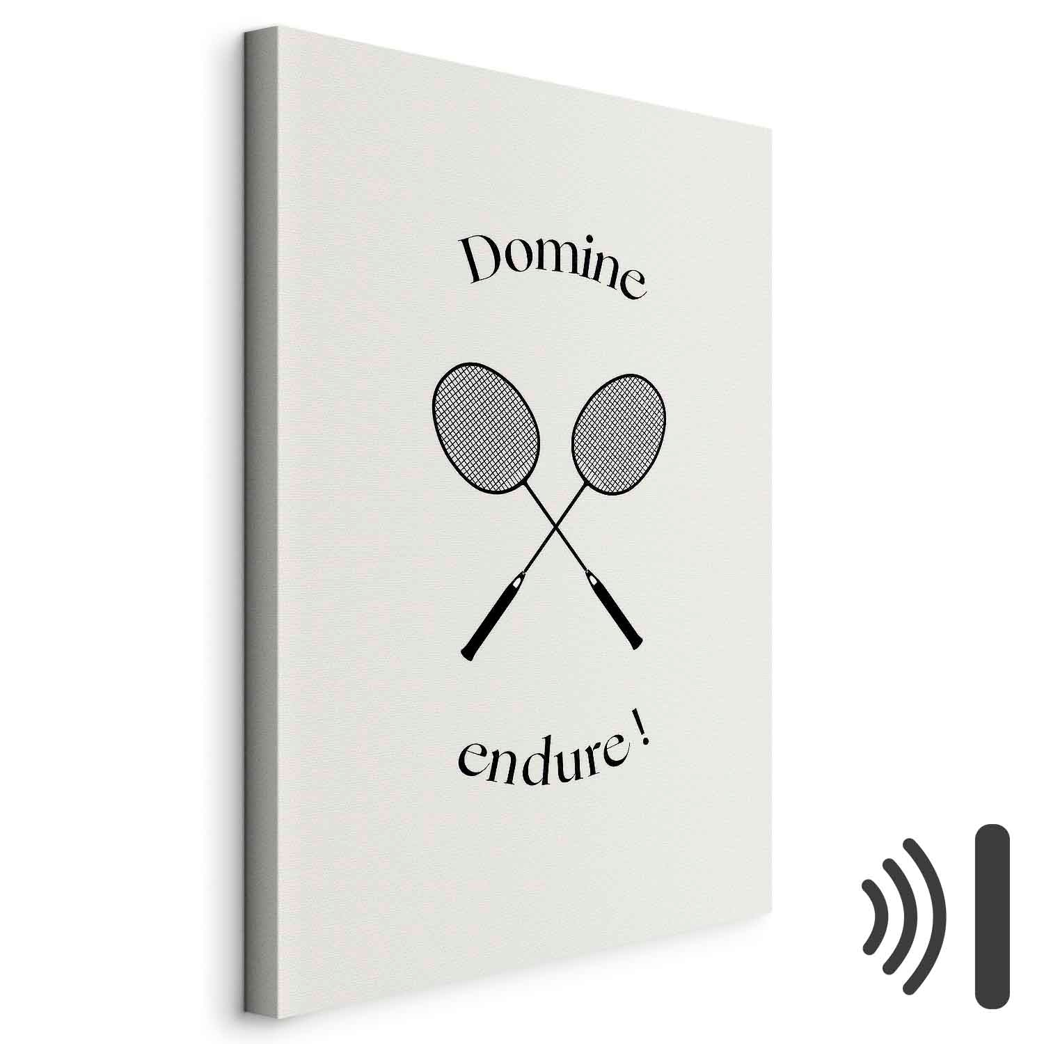 Black Badminton Rackets Abstract Canvas Print