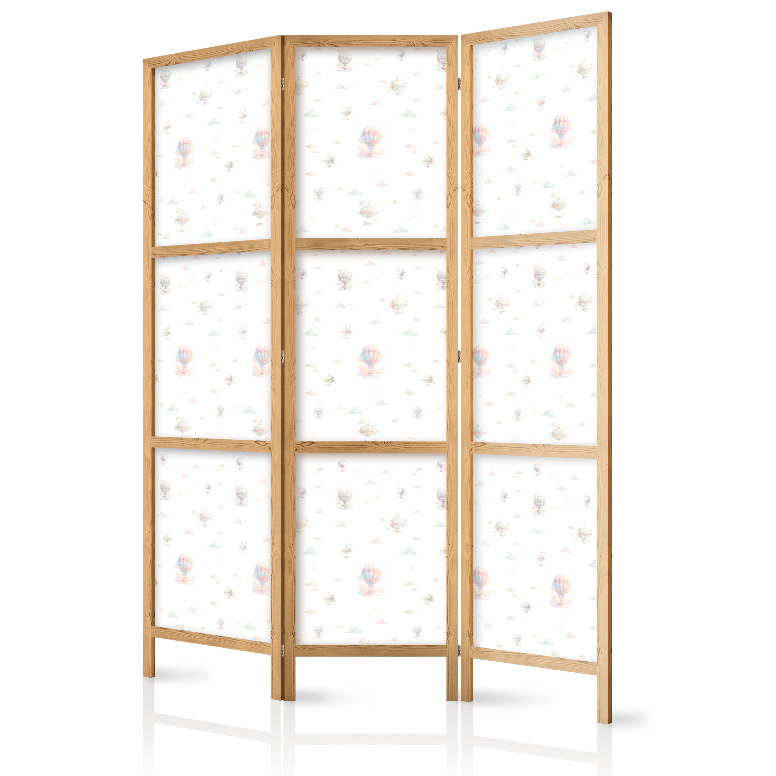 Japanese Room Divider - Watercolor - Colorful Balloons and Airships