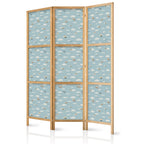 Japanese Room Divider Illustration - Yellow-Blue Airplanes