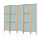 Japanese Room Divider - 5-Panel Airplane