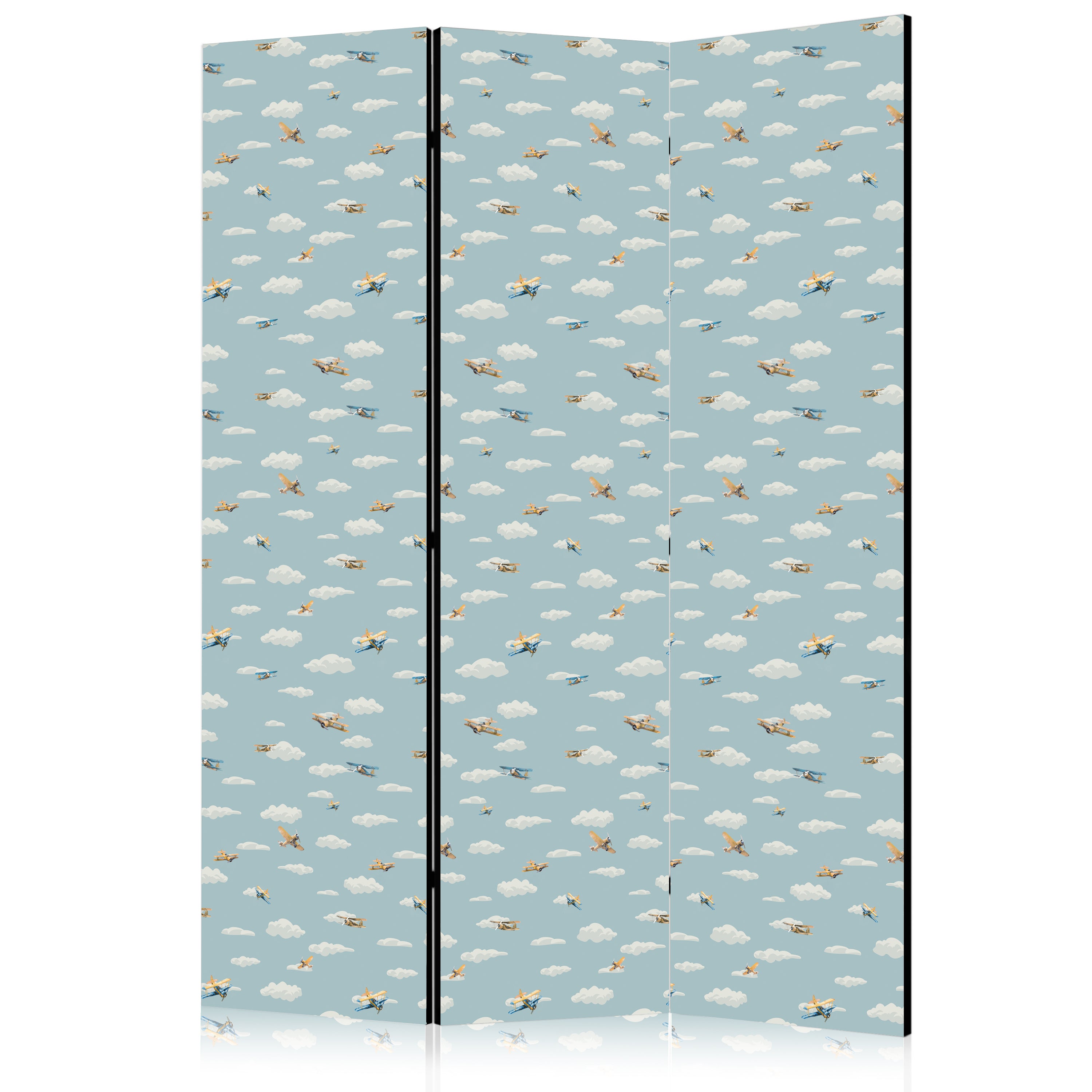 Room Divider Illustration Yellow-Blue Airplanes
