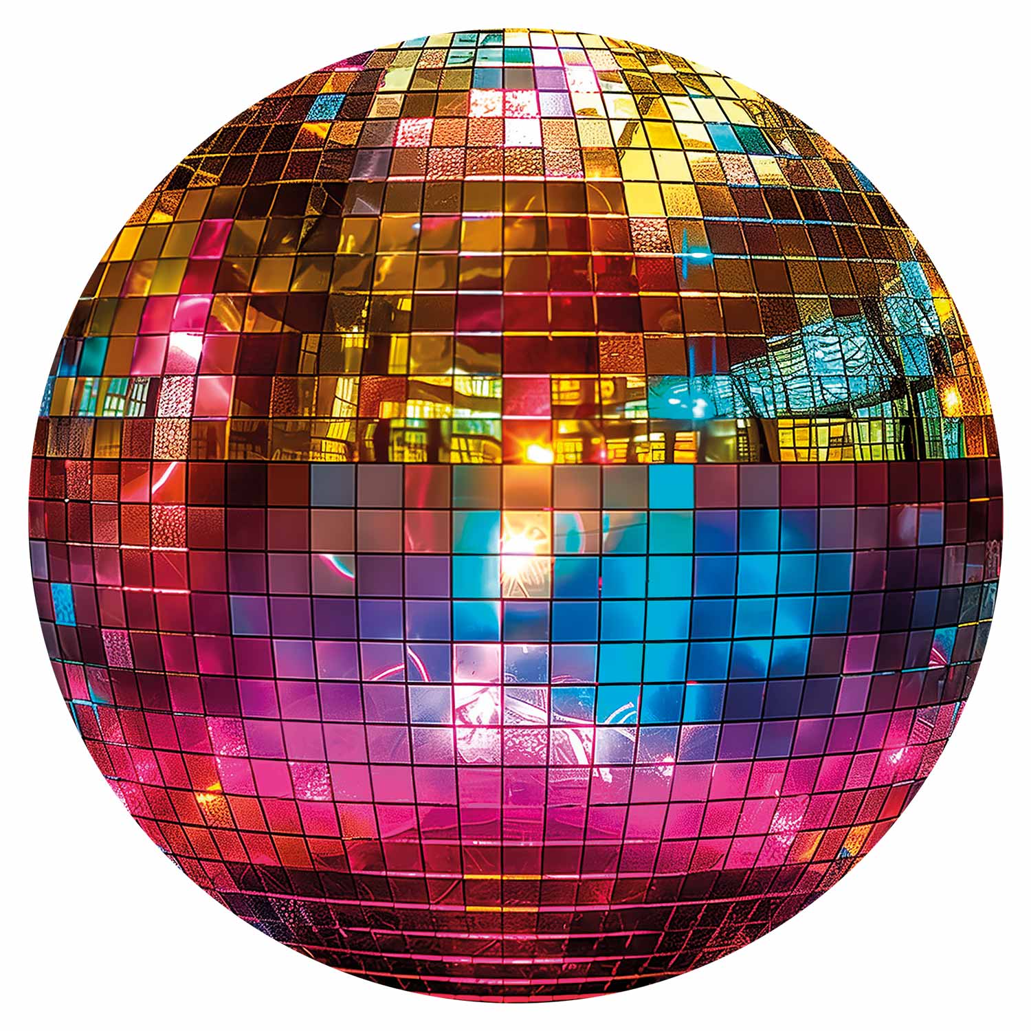Gold Disco Ball 3D Round Wall Mural