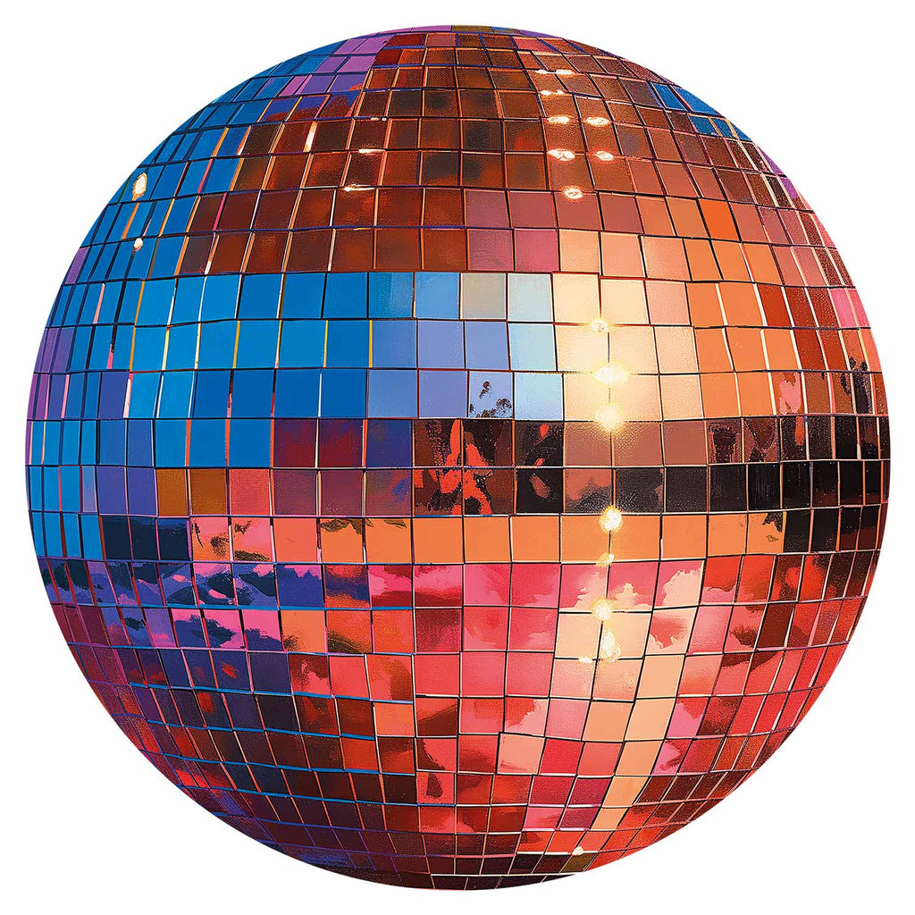 Old Gold Disco Ball Round Wall Mural