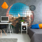 Platinum Disco Ball 3D Round Wall Mural