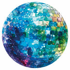 Turquoise Disco Ball Shimmer Round Wall Mural