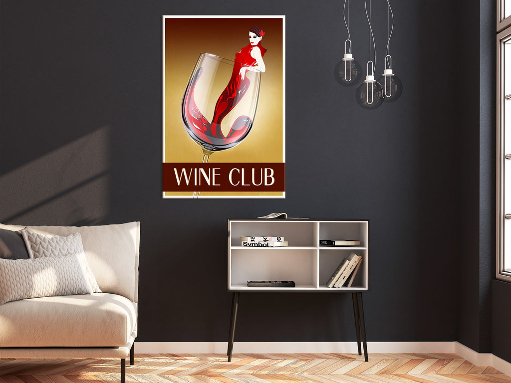 Canvas Print Wine Club Vertical