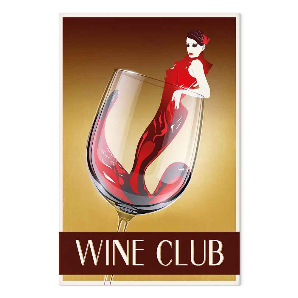 Wine Club Typography Vertical Canvas Print