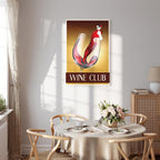 Wine Club Typography Vertical Canvas Print