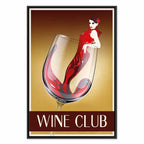 Wine Club Typography Vertical Canvas Print