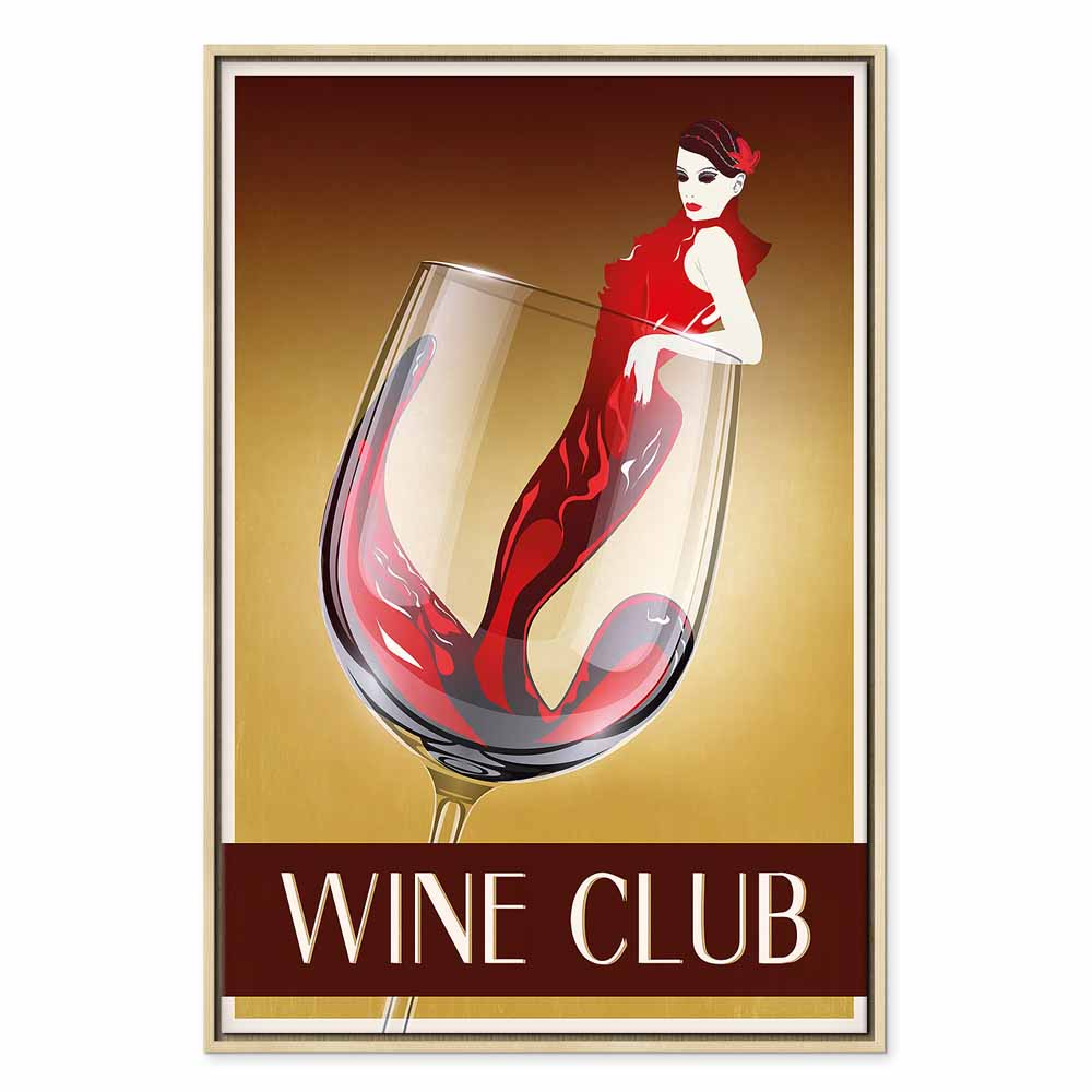 Wine Club Typography Vertical Canvas Print