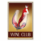 Wine Club Typography Vertical Canvas Print
