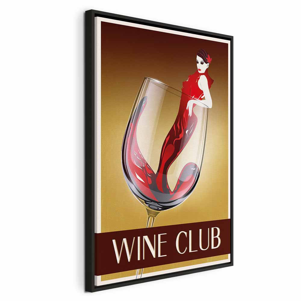 Wine Club Typography Vertical Canvas Print
