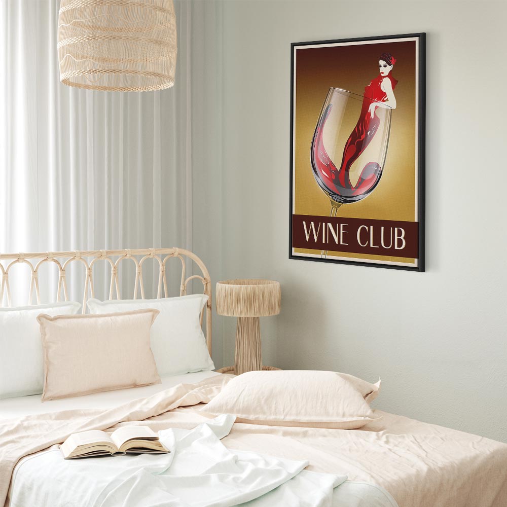 Wine Club Typography Vertical Canvas Print