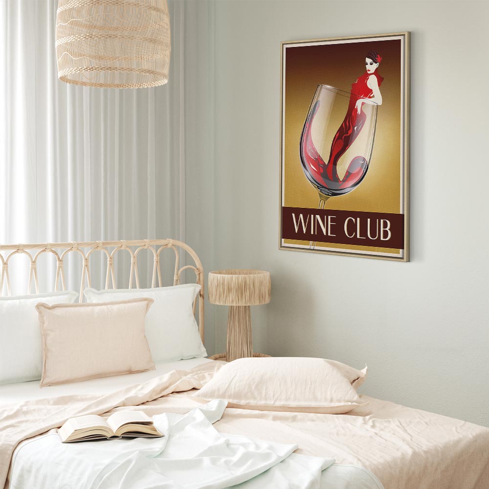 Wine Club Typography Vertical Canvas Print