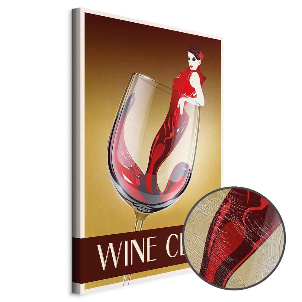 Wine Club Typography Vertical Canvas Print