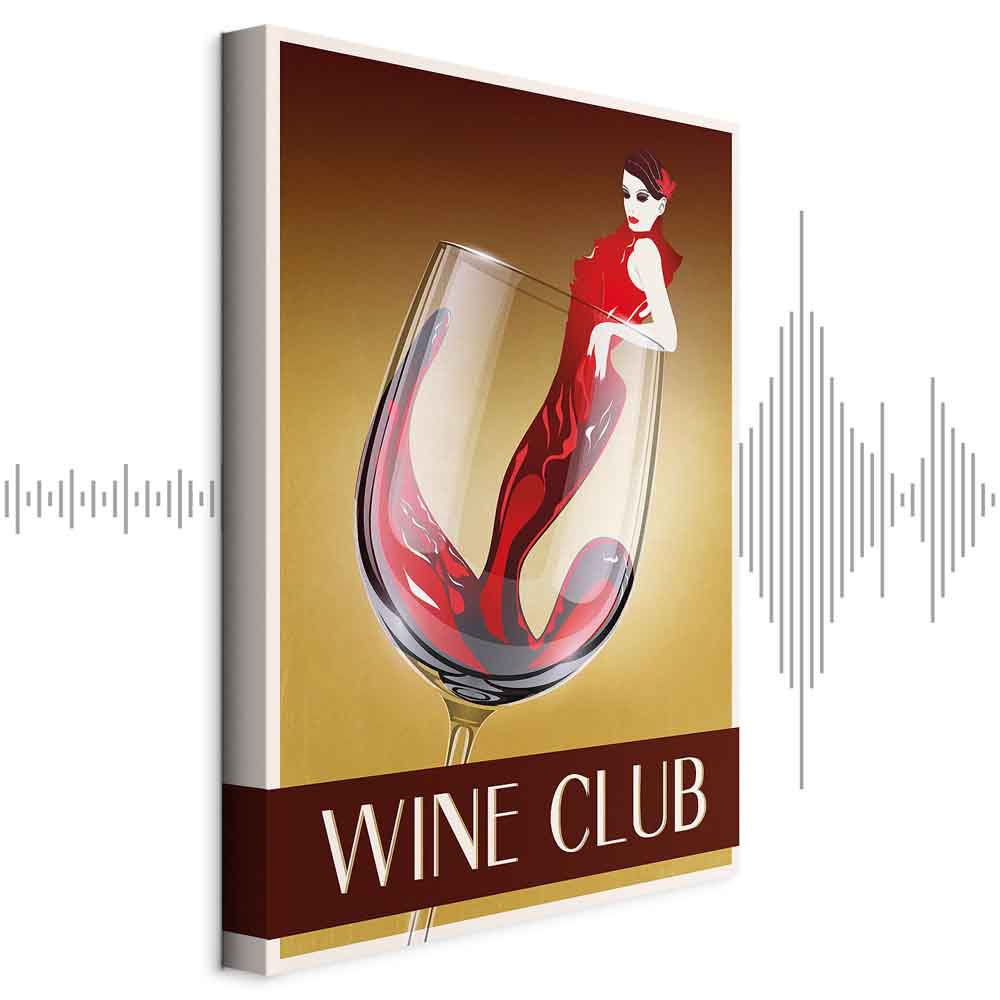 Wine Club Typography Vertical Canvas Print