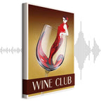 Wine Club Typography Vertical Canvas Print