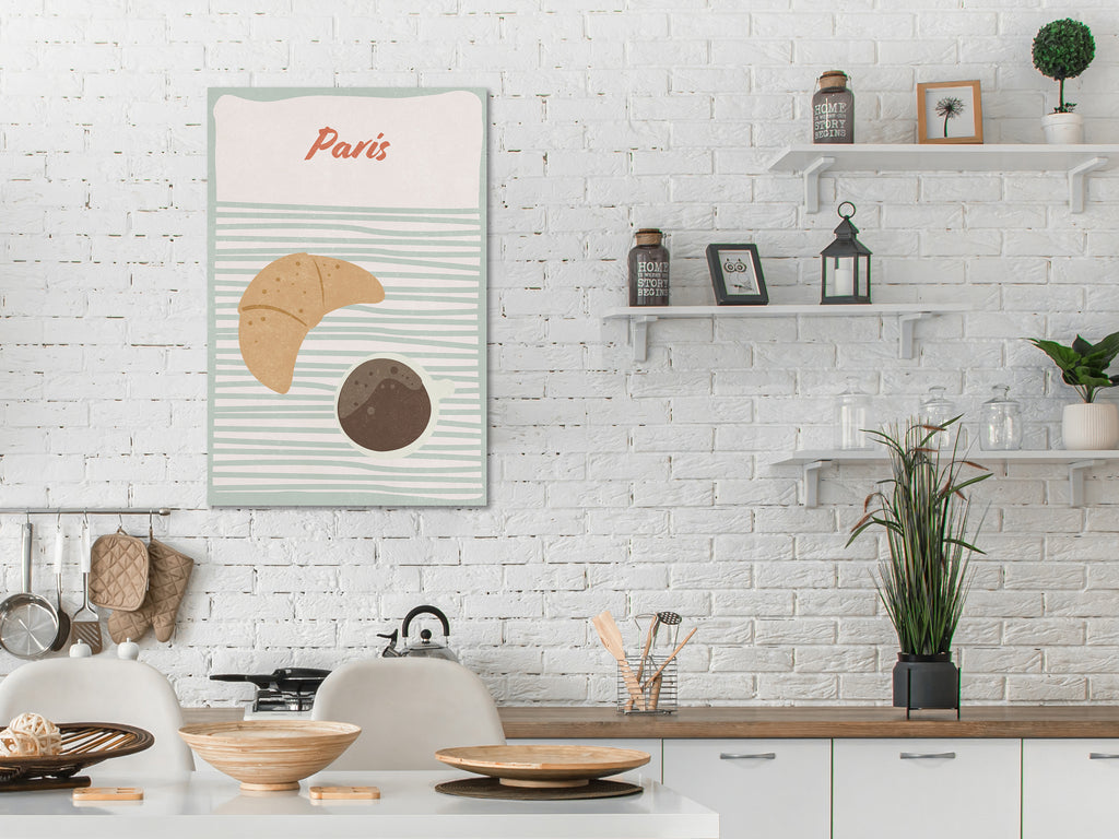 Canvas Print Parisian Breakfast Vertical
